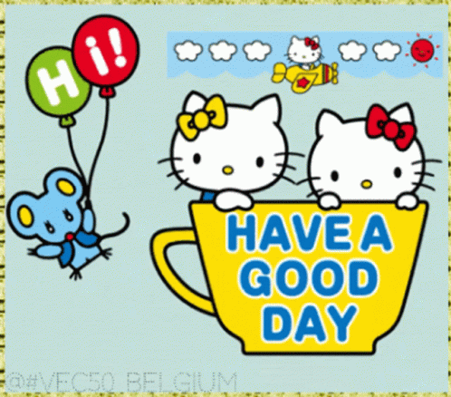 Hello Kitty Card Saying Have a Good Day