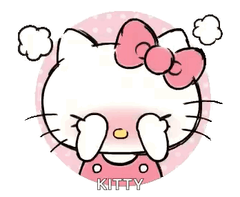 Hello Kitty Covering Eyes In Circle GIF