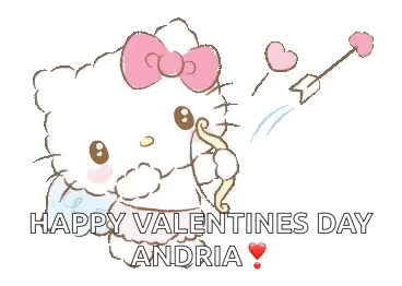 Hello Kitty Cupid's Bow Arrow Happy Valentine's Day Andria GIF