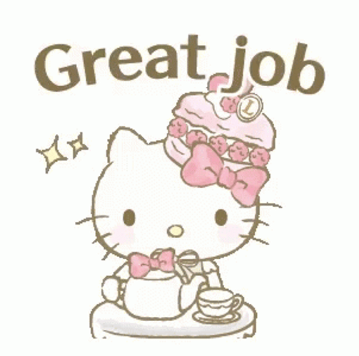 Hello Kitty Great Job With Tea GIF