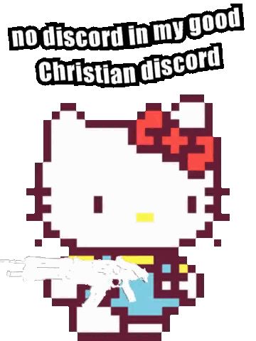 Hello Kitty Holding Gun No Discord