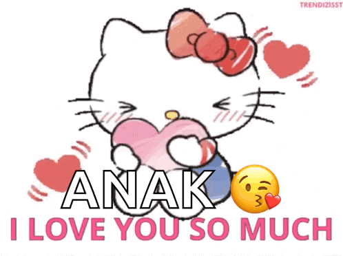 Hello Kitty Holding Heart Anak I Love You So Much