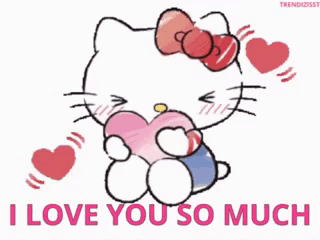 Hello Kitty Holding Heart I Love You