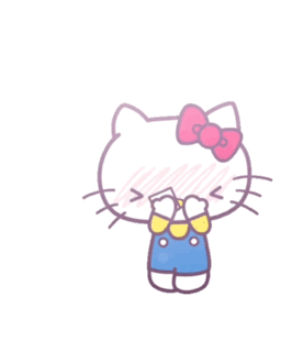 Hello Kitty Holding Love You Sign