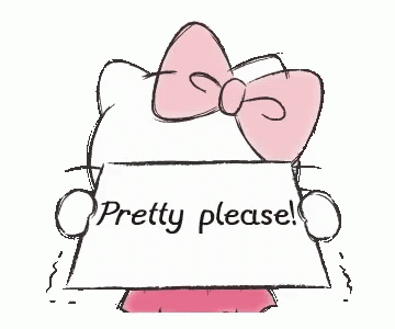 Hello Kitty Holding Pretty Please Sign GIF