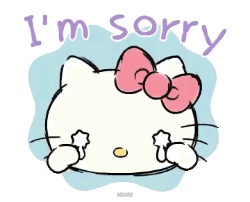 Hello Kitty Is Crying And Saying I 'M Sorry In A Cartoon . GIF