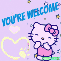 Hello Kitty Says You're Welcome With Heart
