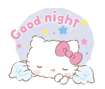 Hello Kitty Sleeping Cat Good Night