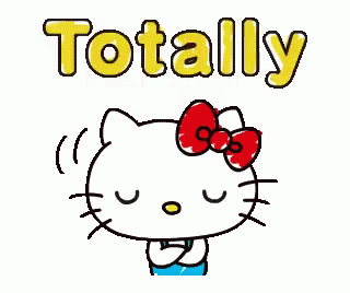 Hello Kitty Sticker Saying Totally GIF