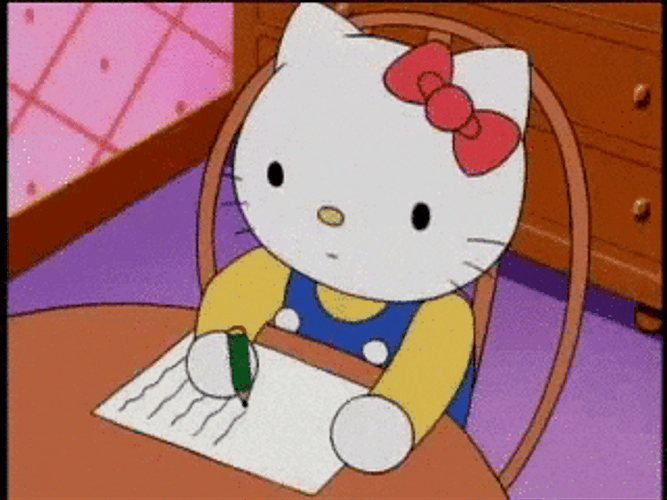Hello Kitty Take Notes GIF