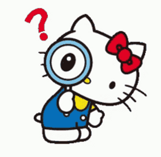 Hello Kitty Utilizing Magnifying Glass To Search GIF