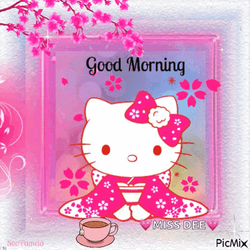 Hello Kitty with Cup of Coffee
