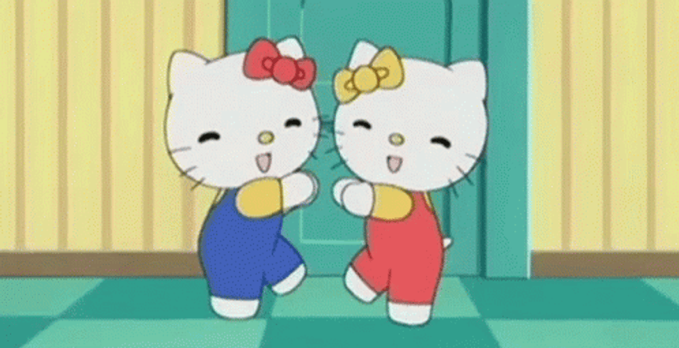 Hello Kitty With Mimmy Dancing GIF