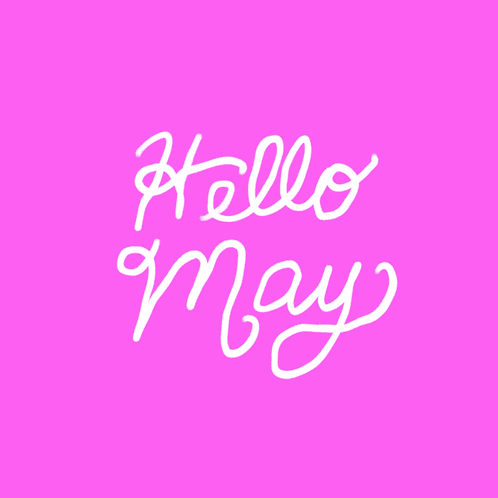 Hello May Text On Pink Background GIF