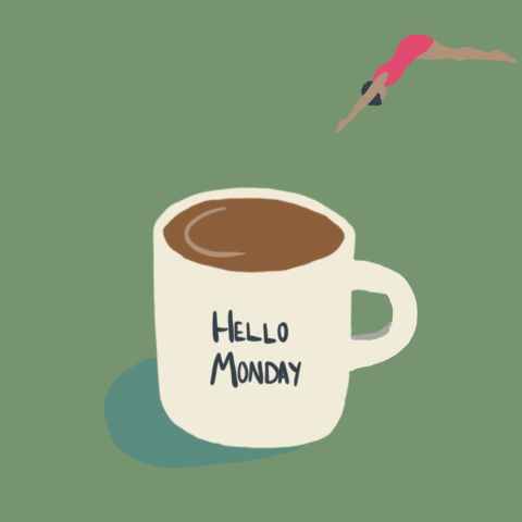 Hello Monday Cute Mug GIF