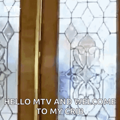 Hello MTV Welcome My Crib Stained Glass Door GIF