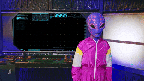 Hello Saturday Alien Celebrating GIF