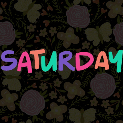 Hello Saturday Rainbow Colors GIF
