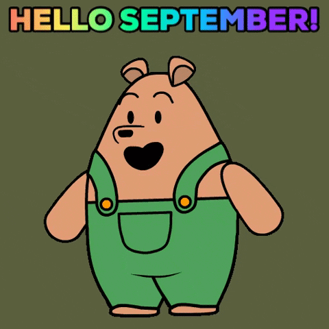 Hello September Pants Bear GIF