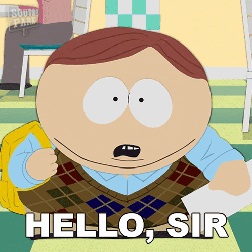 Hello Sir Eric Cartman South Park GIF