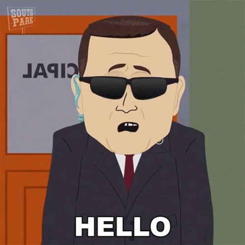 Hello South Park Secret Service GIF