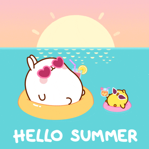 Hello Summer Beach Swimming Im Chill GIF