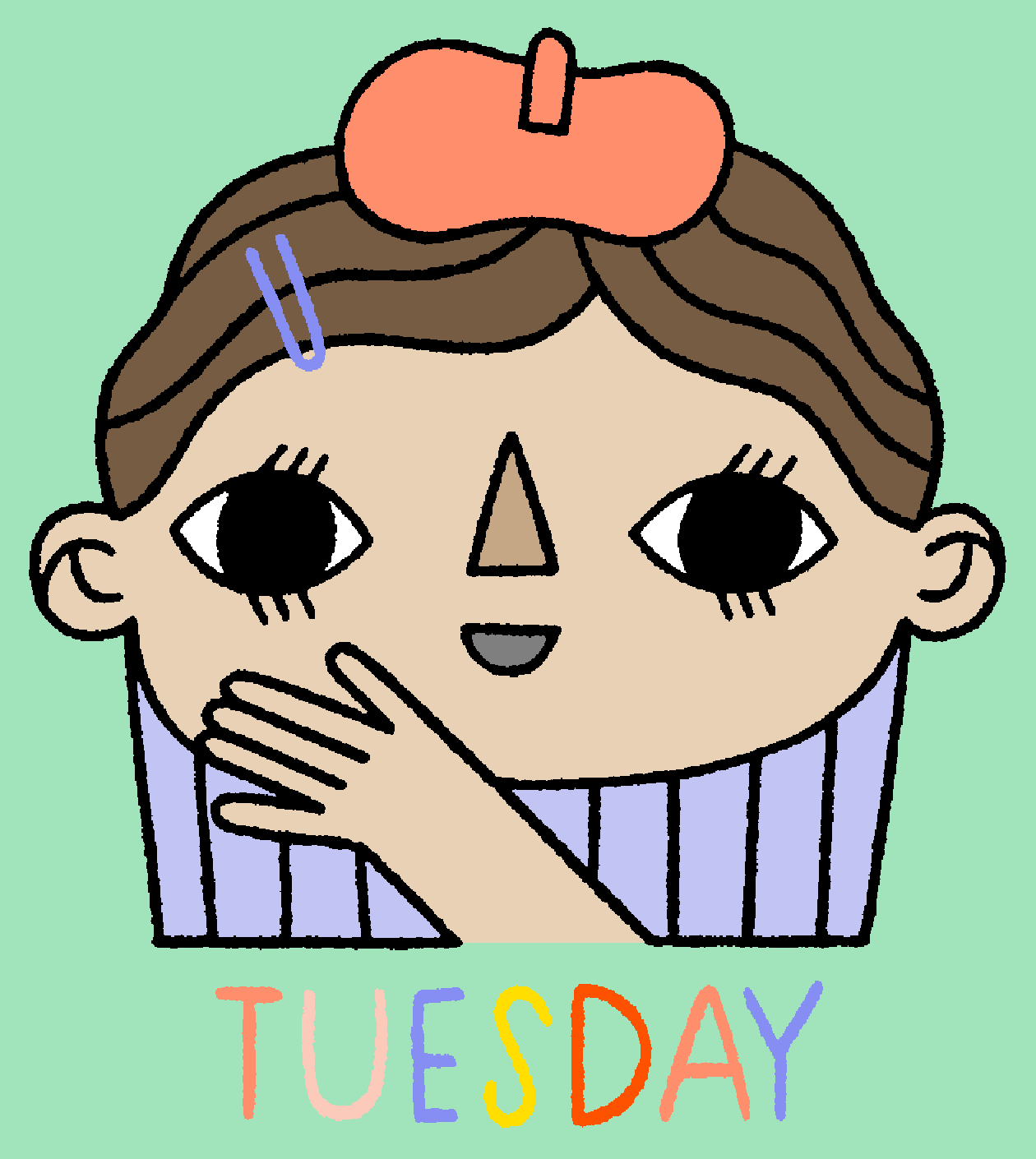 Hello Tuesday Animated Girl Smiling GIF