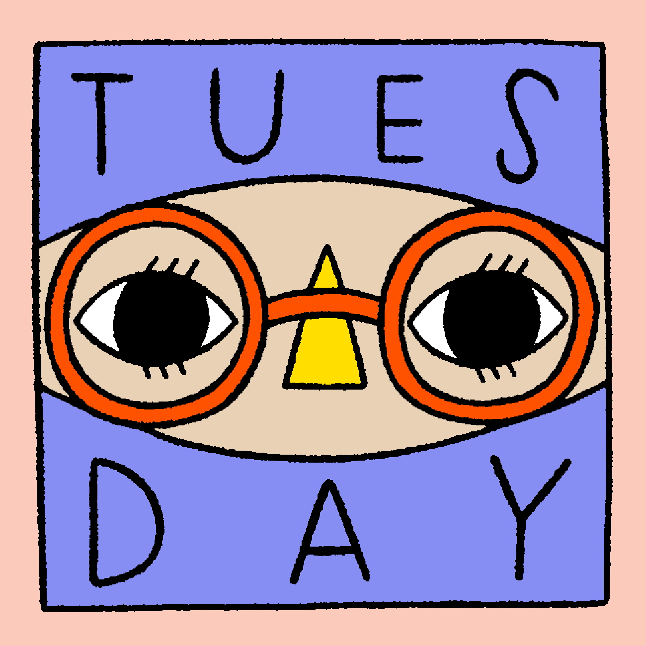Hello Tuesday Blinking Animated Eyes GIF