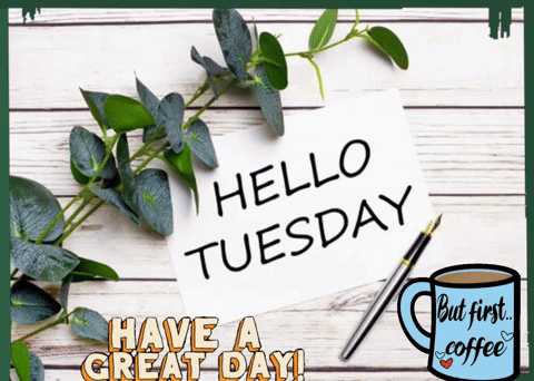 Hello Tuesday Card With Coffee