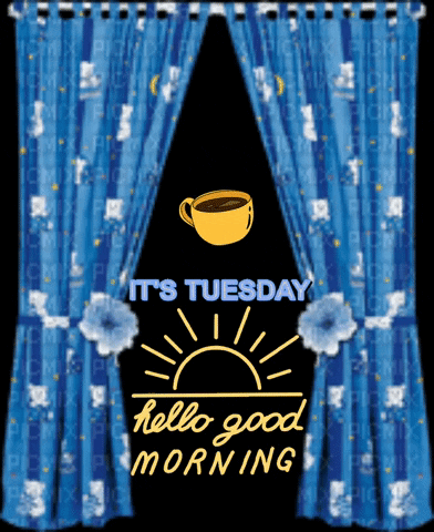 Hello Tuesday Good Morning Blue Curtains GIF
