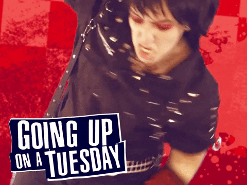 Hello Tuesday Rocker Flipping Out GIF