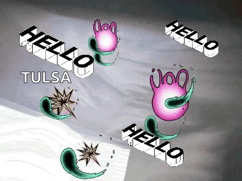Hello Tulsa Graphic With Pink Bubble