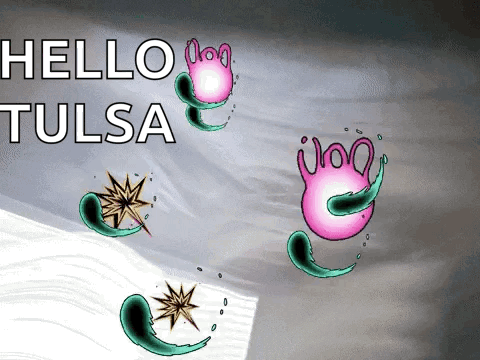 Hello Tulsa Poster Cartoon Drawing