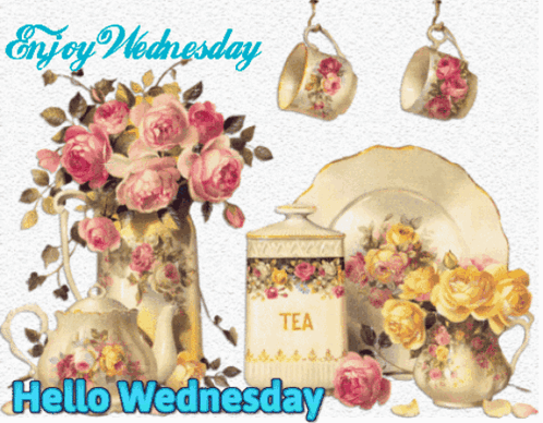 Hello Wednesday Flower Vase GIF