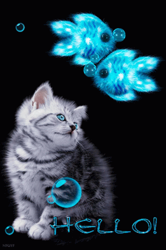 Hello Wednesday Glowing Blue Fish GIF