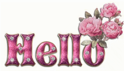 Hello Word With Pink Roses and Diamonds
