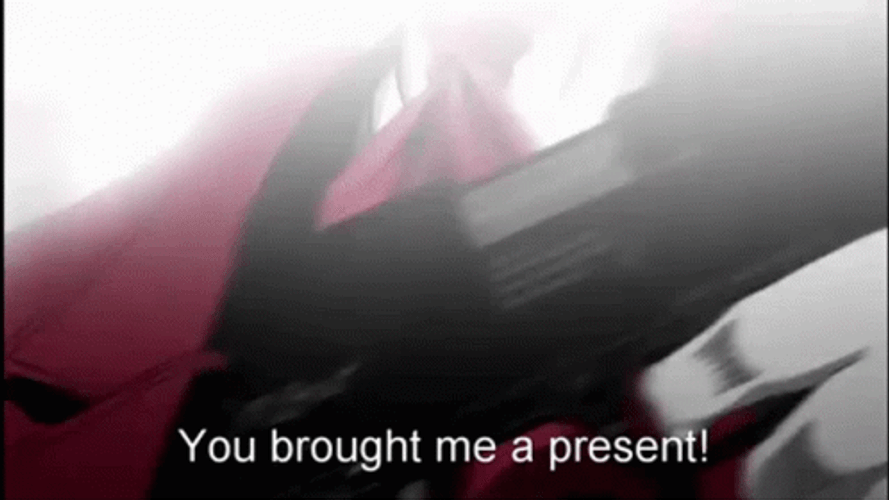 Hellsing Anime Alucard Happy Excited Present GIF