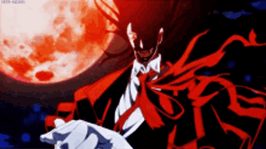 Hellsing Anime Alucard Red Moon Clapping Applause GIF