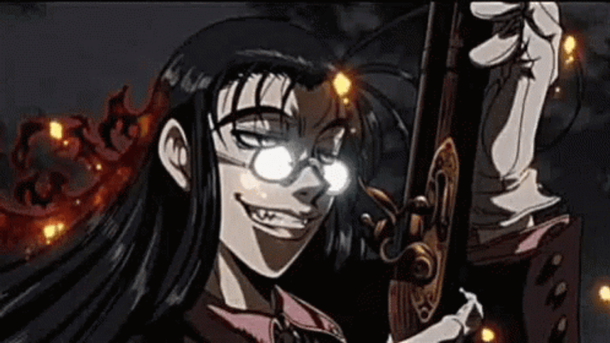 Hellsing Anime Rip Van Winkle Happy Gun GIF