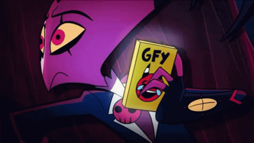 Helluva Boss Blitzo Cant Believe Holding The Gfy Book GIF
