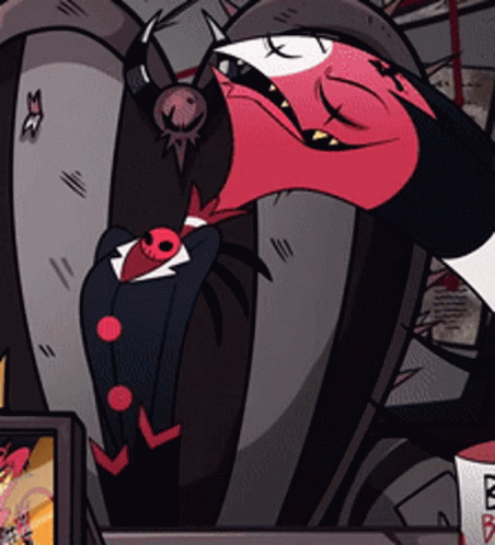 Helluva Boss Blitzo Show Off Outfit GIF
