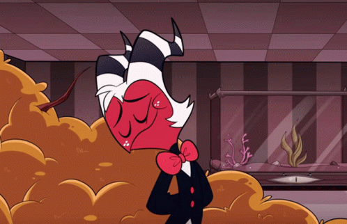 Helluva Boss Millie Happy Kissed Moxxie GIF