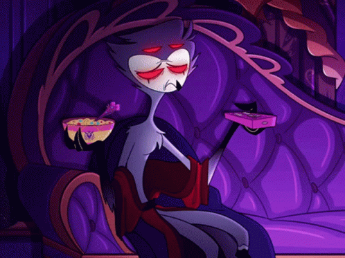 Helluva Boss Stolas Hold Bowl Of Cereal GIF