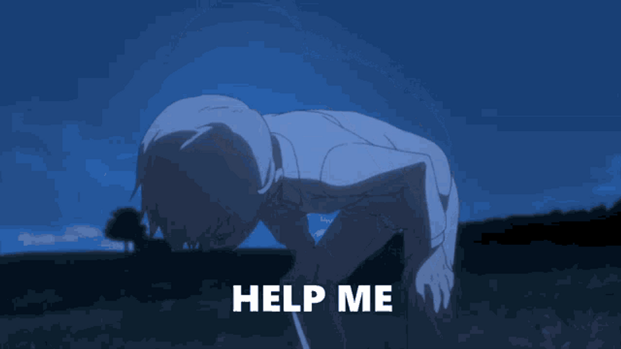 Help Me Anime Boy Deep Breaths GIF