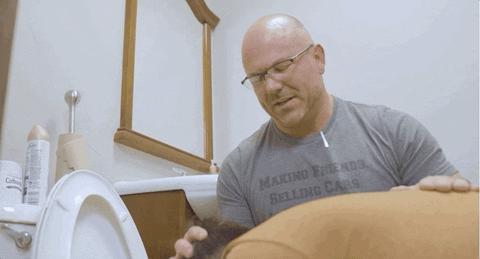 Helping Friend Puking To Toilet GIF