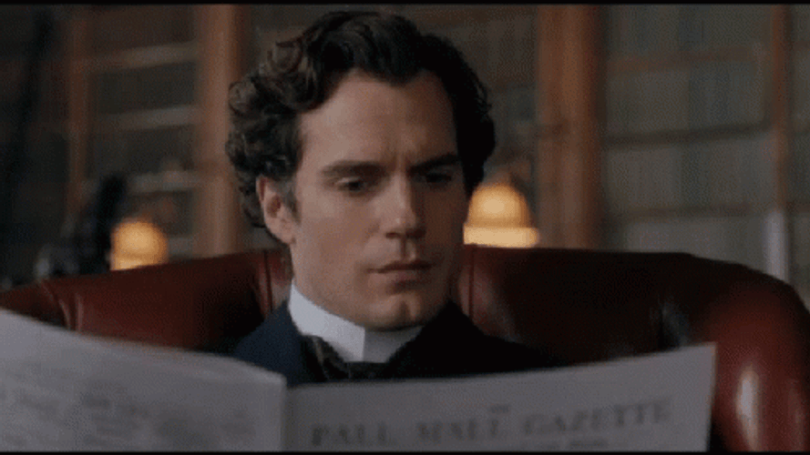Henry Cavill As Sherlock Holmes Reading Newspaper GIF