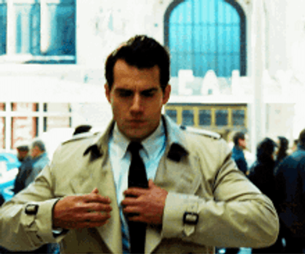 Henry Cavill As Superman Taking Off Clothes GIF