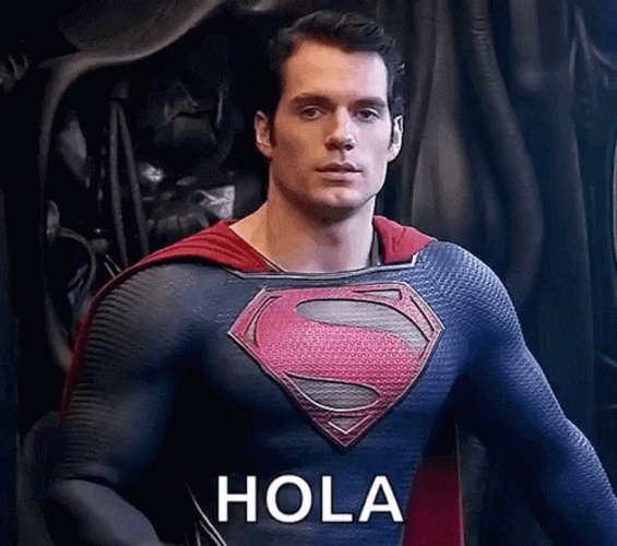 Heny Cavill As Superman Waving Hola Greeting GIF