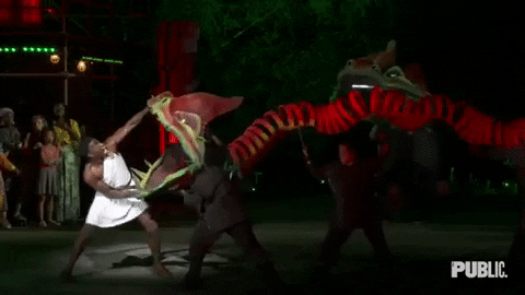 Hercules Defeating Long Dragon GIF