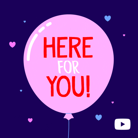 Here For You Animated Balloon Design GIF